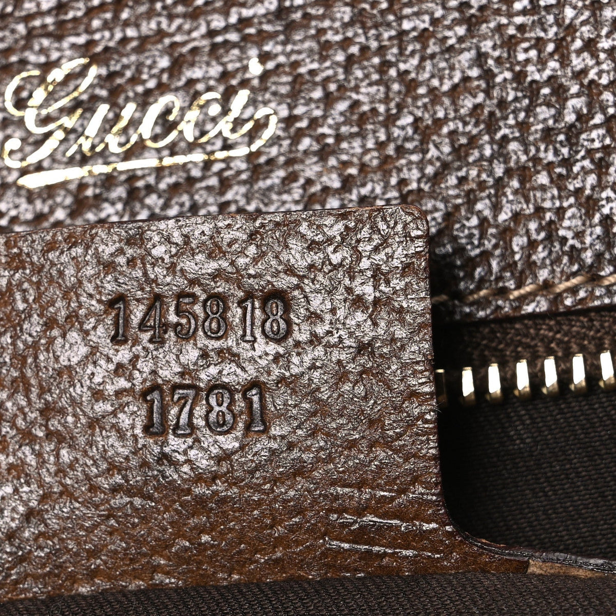 Gucci Monogram Canvas Piston Lock Tote Brown