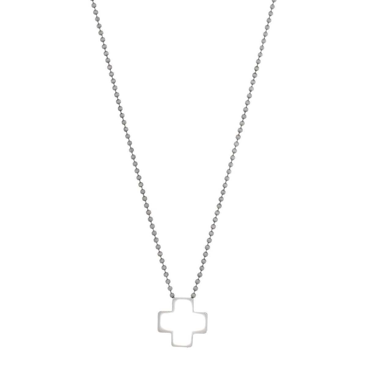 Sterling Silver Square Cross Pendant Necklace