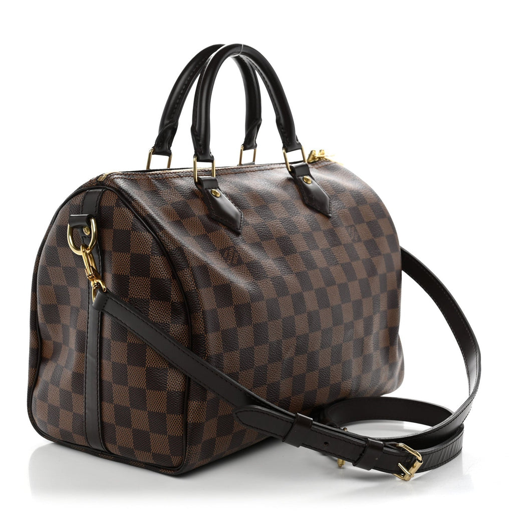 Louis Vuitton Damier Ebene Speedy Bandouliere 30 Brown