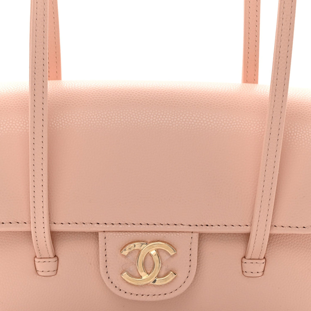 Chanel Shiny Caviar Mini Preppy Coco Shoulder Bag Light Pink