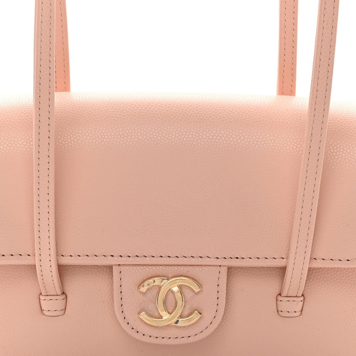 Chanel Shiny Caviar Mini Preppy Coco Shoulder Bag Light Pink