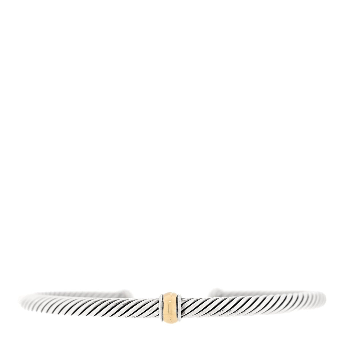 Sterling Silver 18K Yellow Gold 4mm Station Cable Bracelet