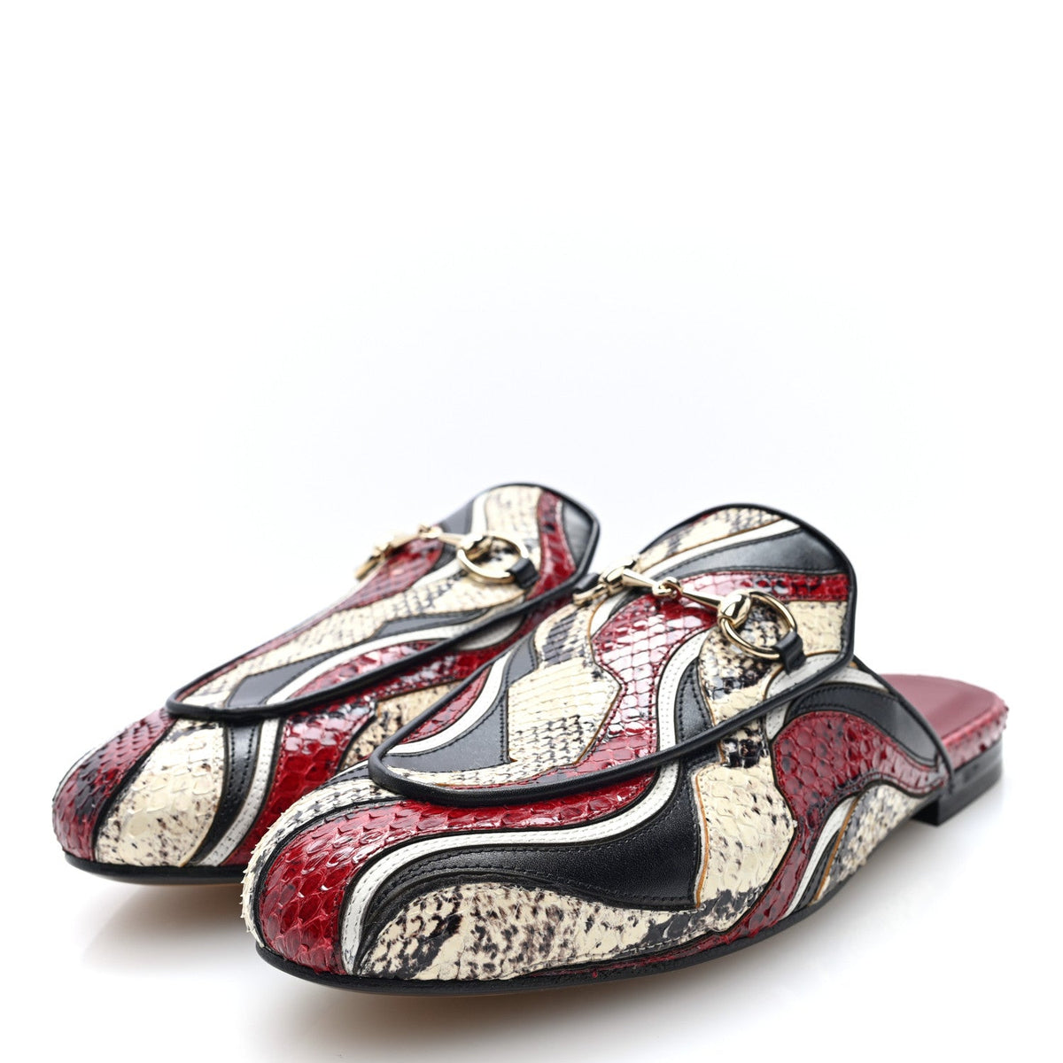 Gucci Snakeskin Women's Princetown Slippers 37.5 Multicolor