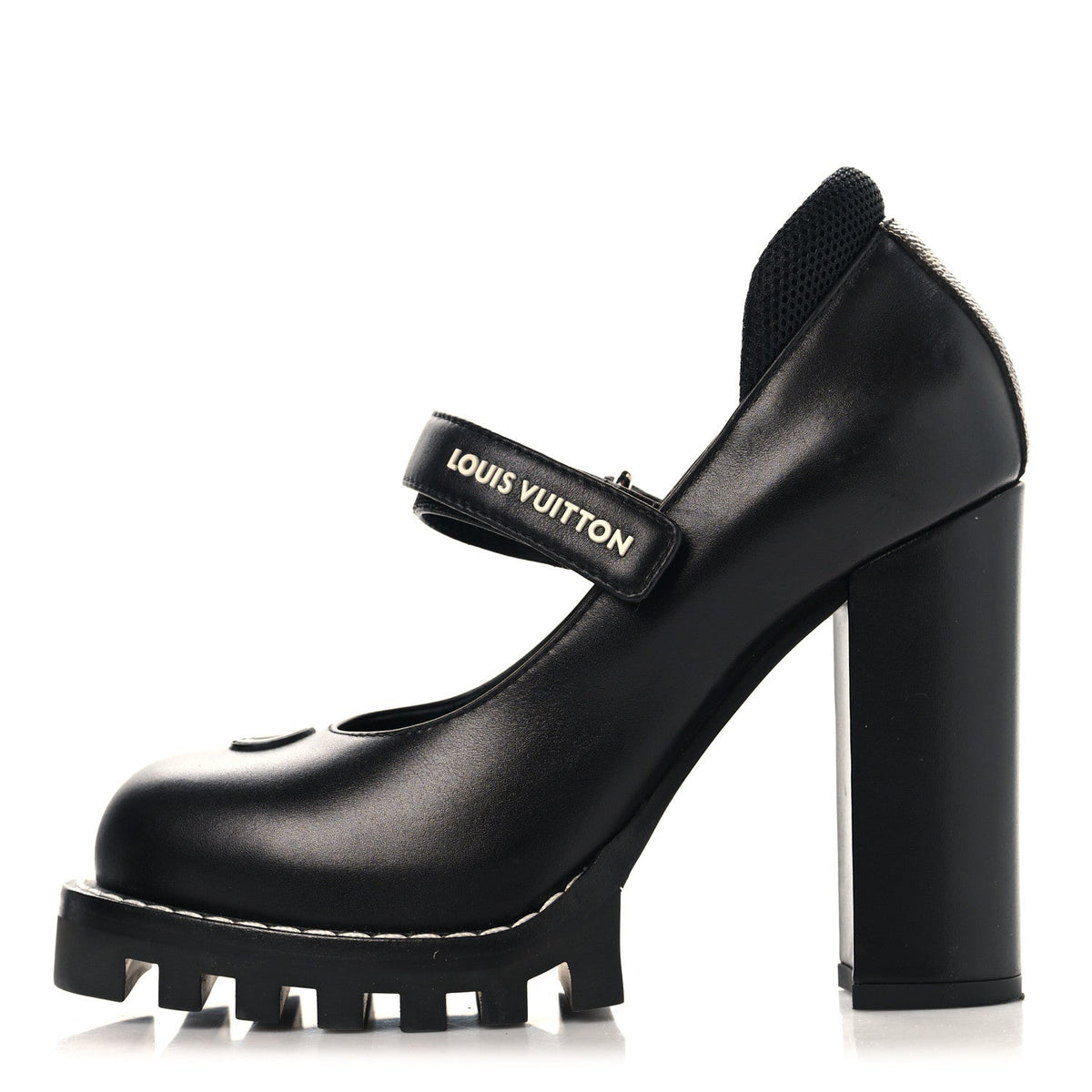 Calfskin Star Trail Ankle Pumps Black