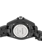 Chanel Stainless Steel Ceramic Diamond 33mm J12 Quartz Watch Black