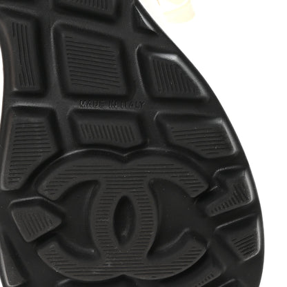Chanel Calfskin Perforated Women's CC Sneakers 38 White