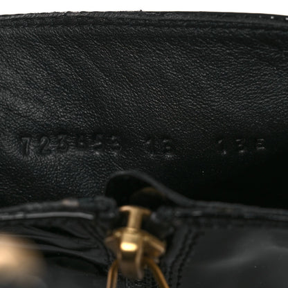 Gucci Patent Calfskin Men's GG Lois Bee Ankle Booties 13 Black