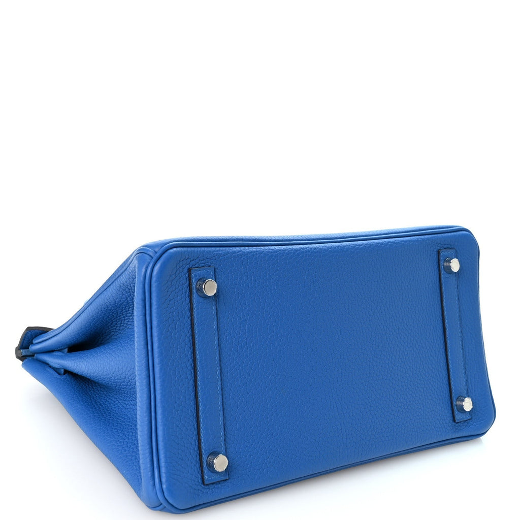 Hermes Taurillon Clemence Verso Birkin 30 Bleu Zellige Bleu Paradis
