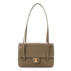 Chanel Shiny Caviar Preppy Coco Small Flap Bag Dark Khaki