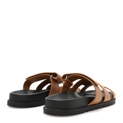 Hermes Calfskin Women's Chypre Sandals Naturel