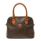 Vintage Saddle Flap Shoulder Bag Macadam Coated Canvas Small