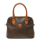 Vintage Saddle Flap Shoulder Bag Macadam Coated Canvas Small