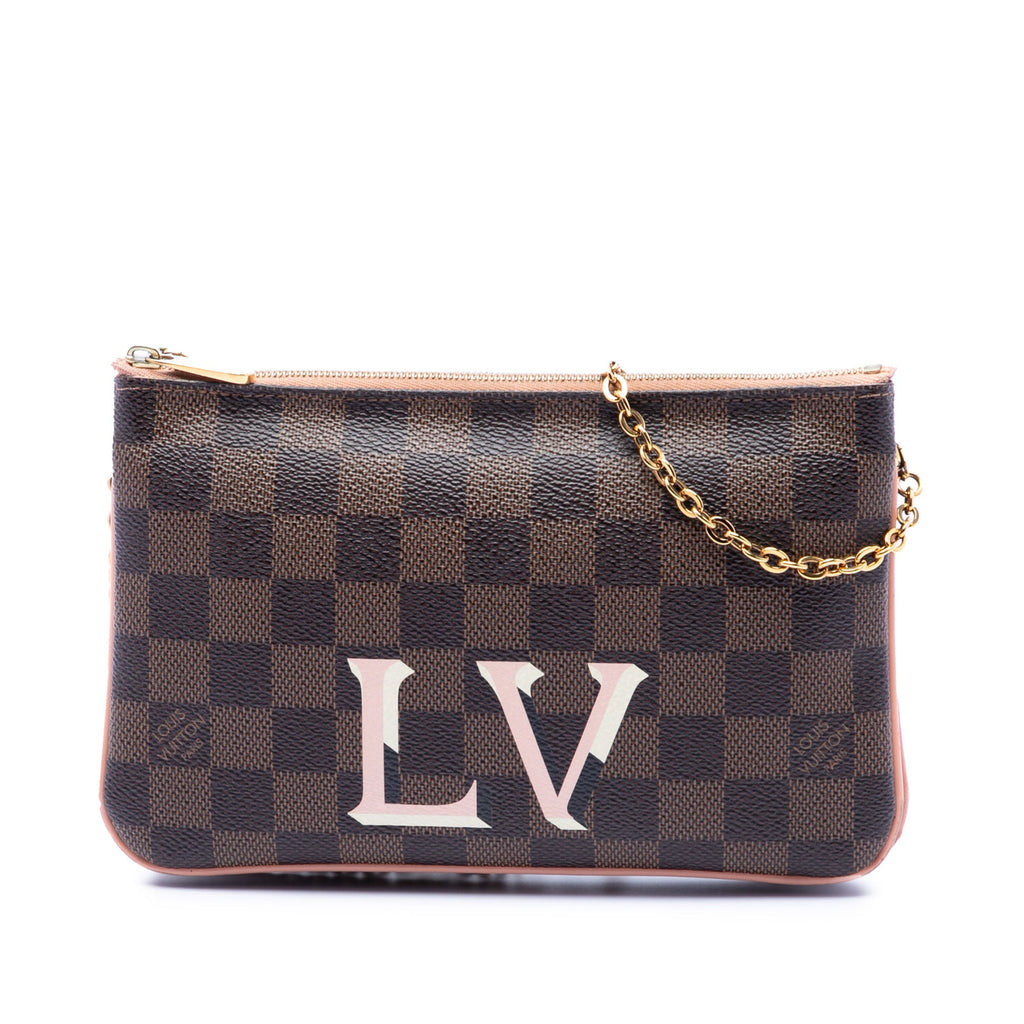 Double Zip Pochette Damier