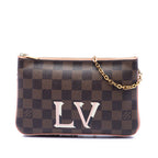 Double Zip Pochette Damier