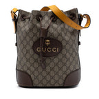 Neo Vintage Drawstring Bucket Backpack GG Coated Canvas Mini