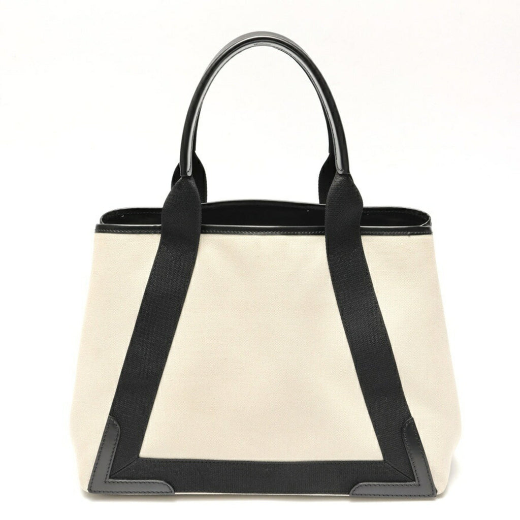 Navy Cabas Canvas with Leather Medium