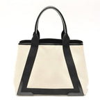 Navy Cabas Canvas with Leather Medium