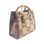 Diana NM Bamboo Handle Tote Jumbo GG Canvas Small