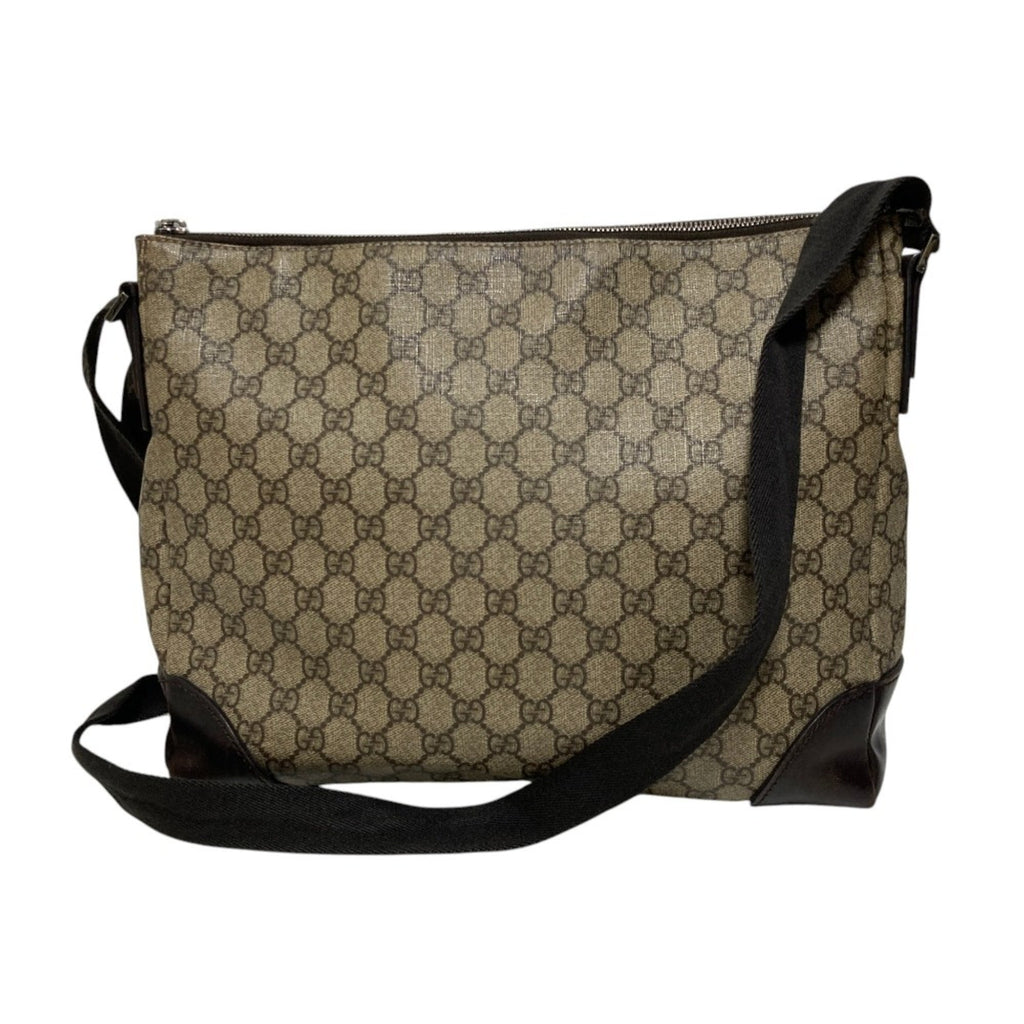 Zip Top Messenger Bag GG Coated Canvas Medium