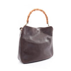 Vintage Convertible Bamboo Top Handle Bag Leather Medium