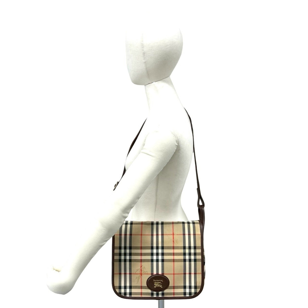 Camera Crossbody Bag Vintage Check Canvas Small