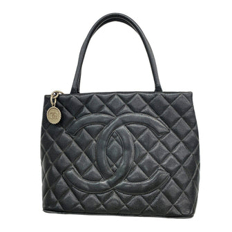 Medallion Tote Quilted Caviar