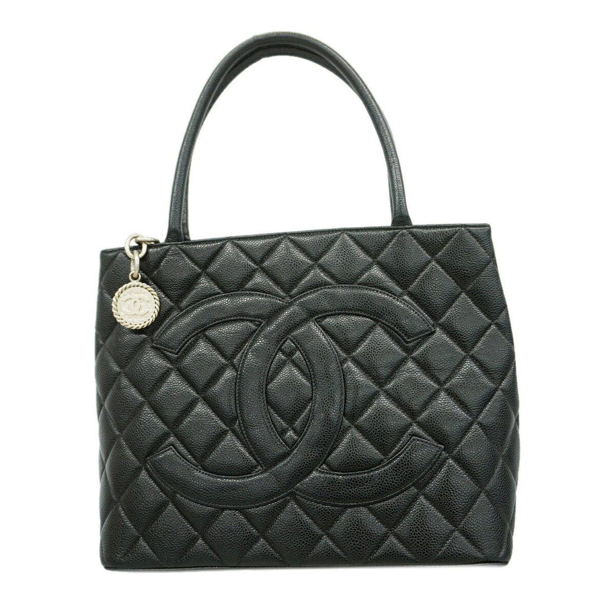 Medallion Tote Quilted Caviar