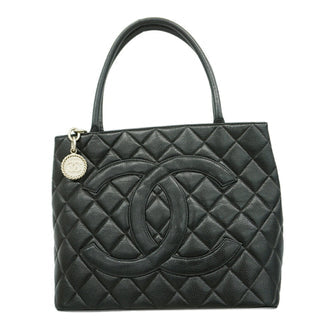 Medallion Tote Quilted Caviar