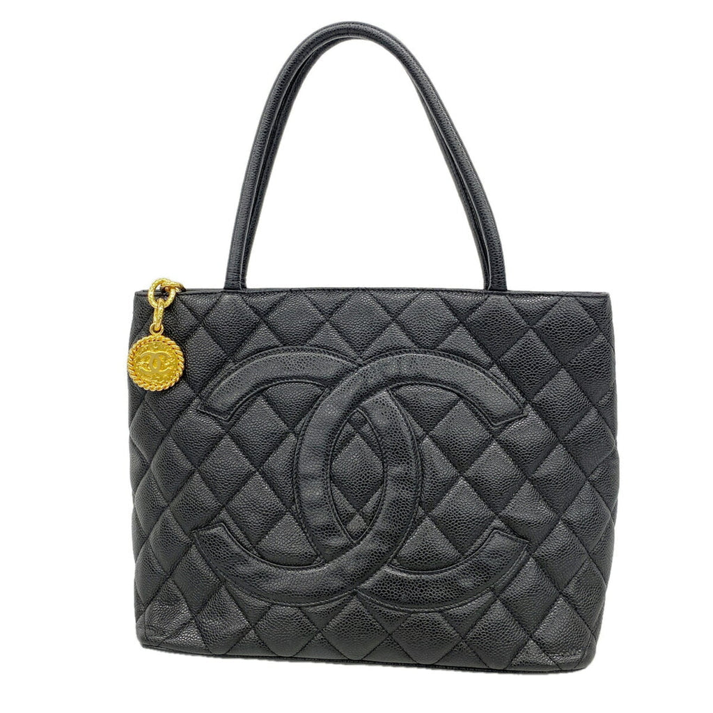 Medallion Tote Quilted Caviar
