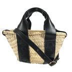 Sense Basket Tote Raffia with Leather Medium