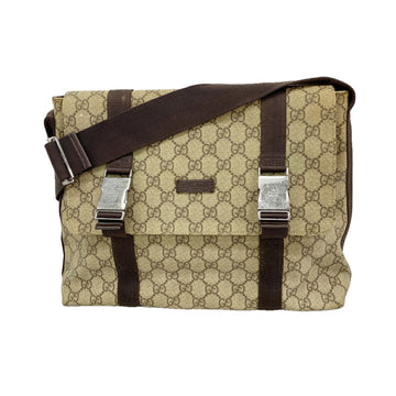 Double Buckle Messenger Bag GG Coated Canvas Large