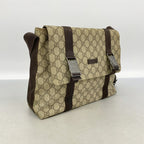 Double Buckle Messenger Bag GG Coated Canvas Large