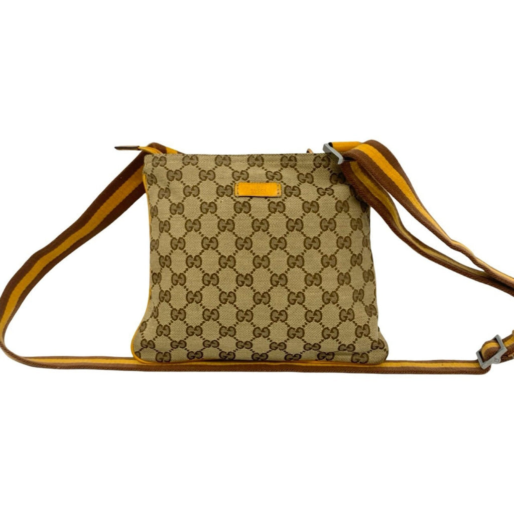 Web Strap Zip Messenger Bag GG Canvas Small
