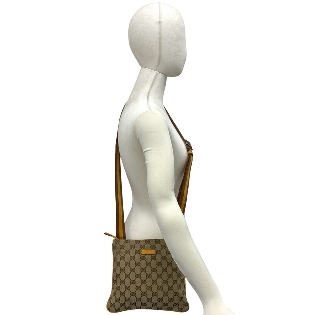 Web Strap Zip Messenger Bag GG Canvas Small