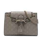 Emily Chain Flap Shoulder Bag Guccissima Leather Small