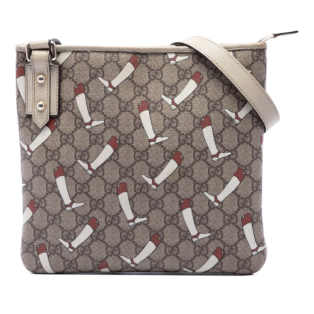 Flat Messenger Bag GG Coated Canvas Small