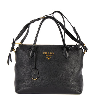 Dual Strap Zip Tote Vitello Daino Medium