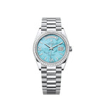 Day-Date 36, Platinum with Diamond-set, 36mm, Ref# 128396tbr-0016