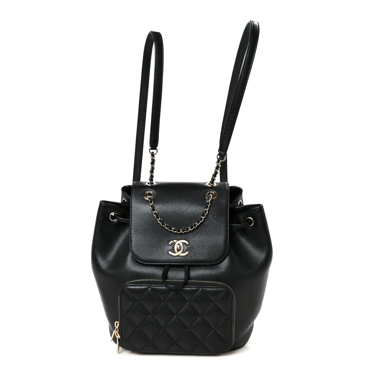 Quilted Caviar Backpack - Black