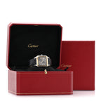 Cartier Stainless Steel 18K Yellow Gold Alligator 31.4mm Santos Dumont Watch Grey