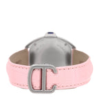 Cartier Stainless Steel Alligator Diamond 31mm Cle De Cartier Watch Pink