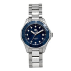 Tag Heuer Stainless Steel Ceramic Diamond 35mm Aquaracer Watch Blue WAY131L