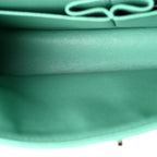 Chanel Caviar Flat Chevron Quilted Medium Double Flap Green