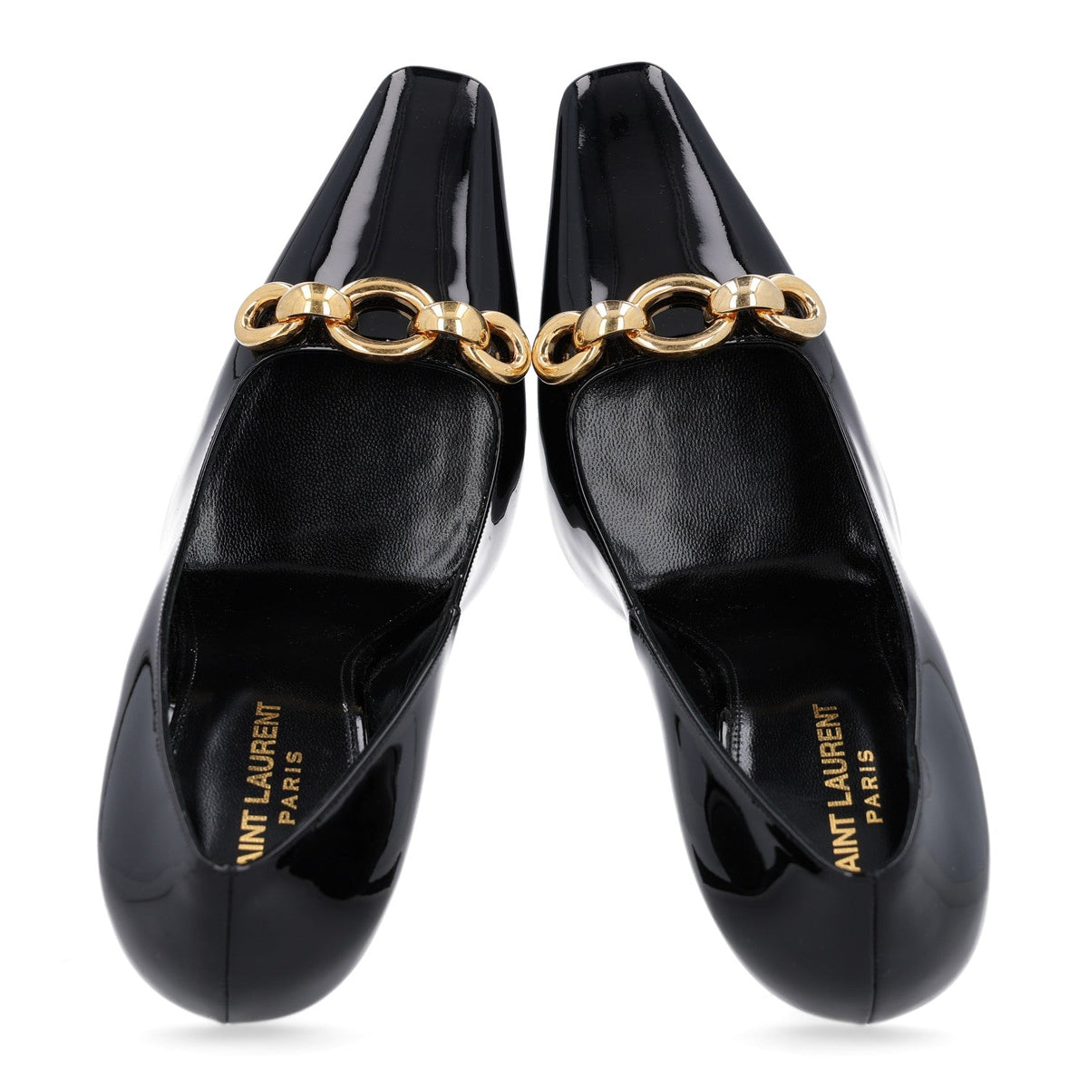 Saint Laurent Vernice Grupy Silvana 110mm Women's Pumps Black and Oro Antico