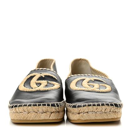Gucci Nappa Women's Charlotte GG Marmont Miguel Espadrilles 40 Black