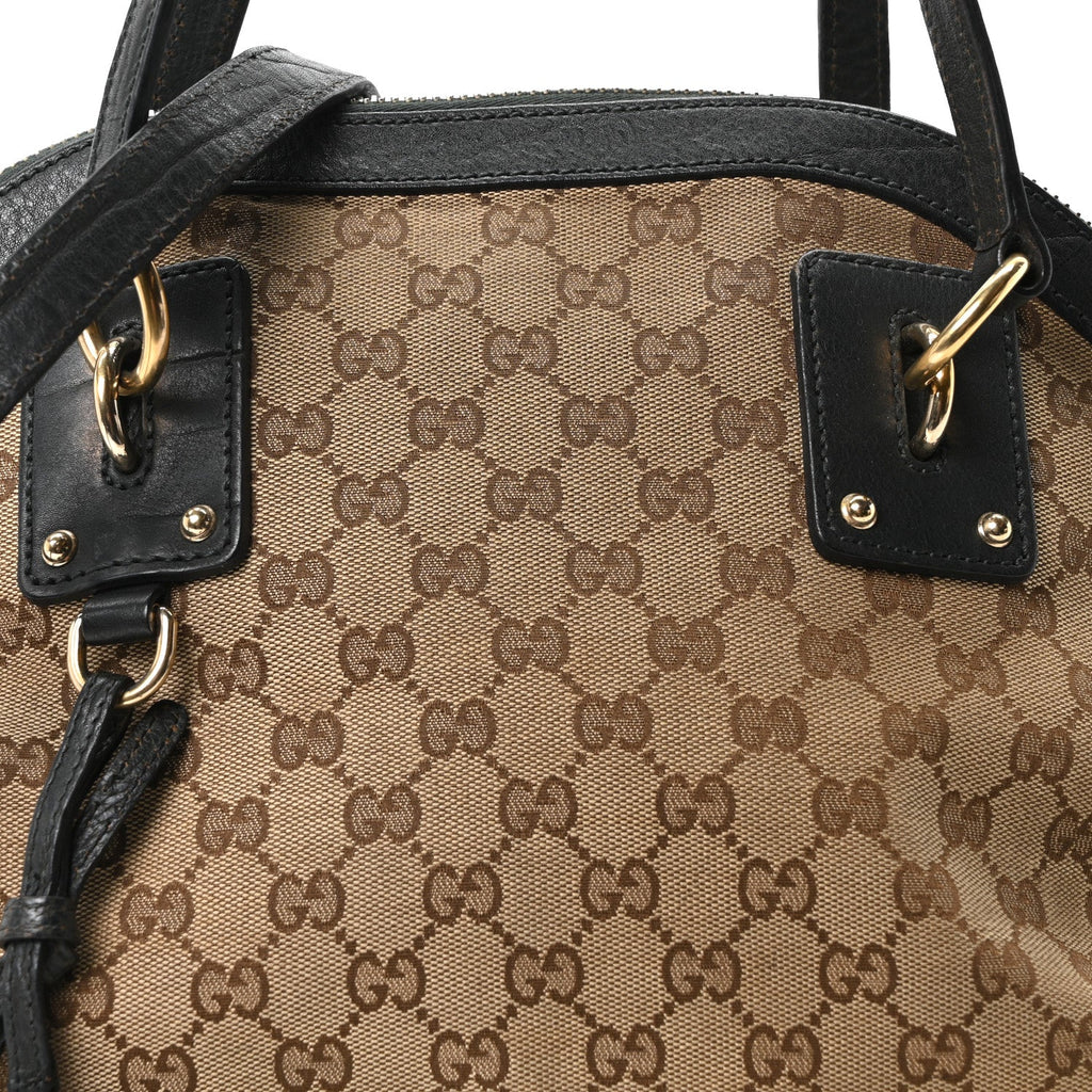 Gucci Monogram Medium Top Handle Bag Brown