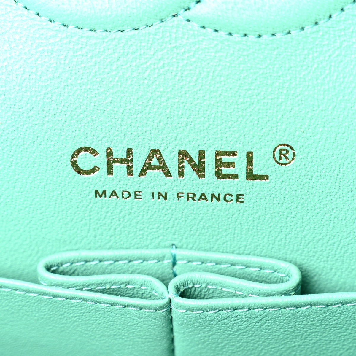 Chanel Caviar Flat Chevron Quilted Medium Double Flap Green