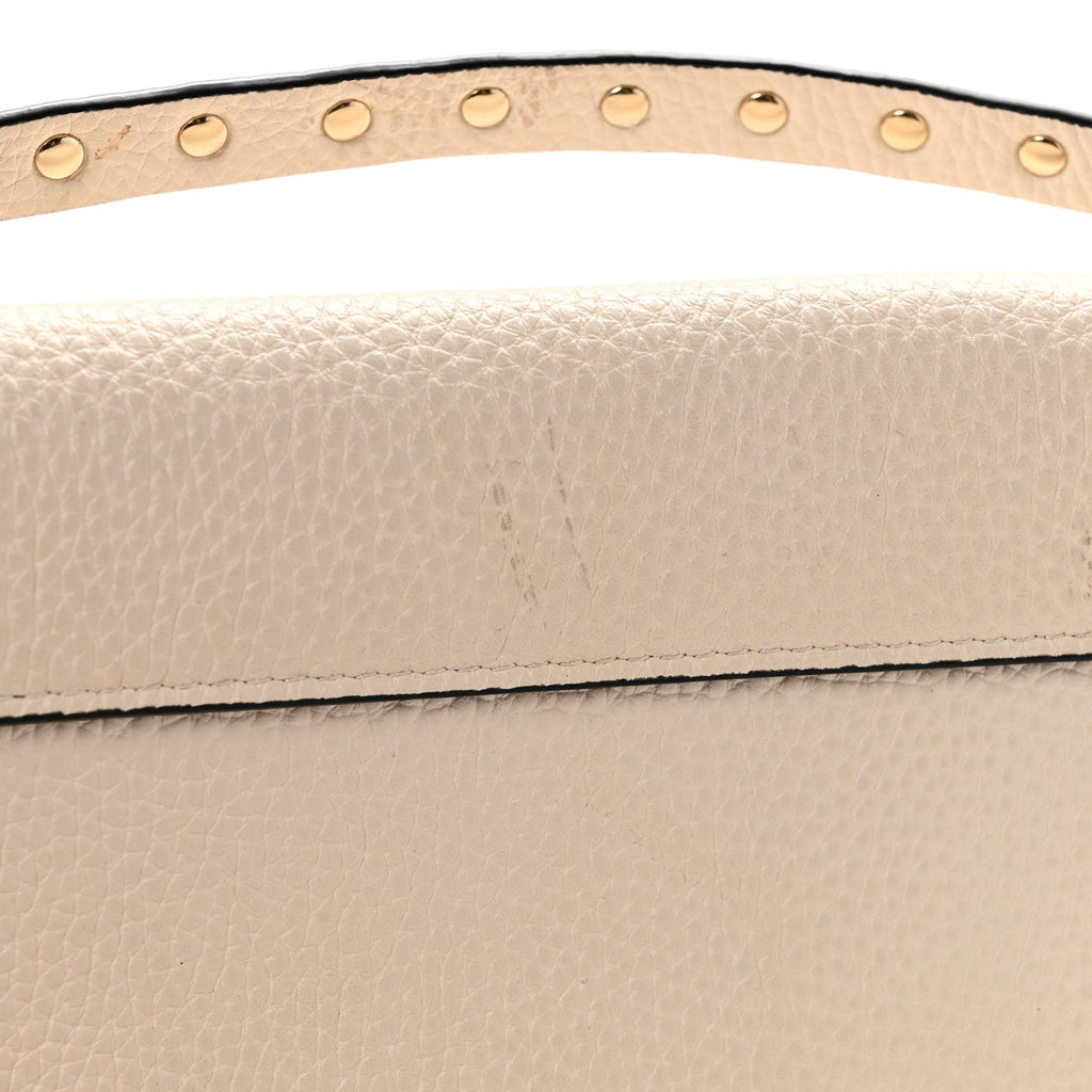 Valentino Garavani Grainy Calfskin Rockstud Crossbody Pouch Light Ivory