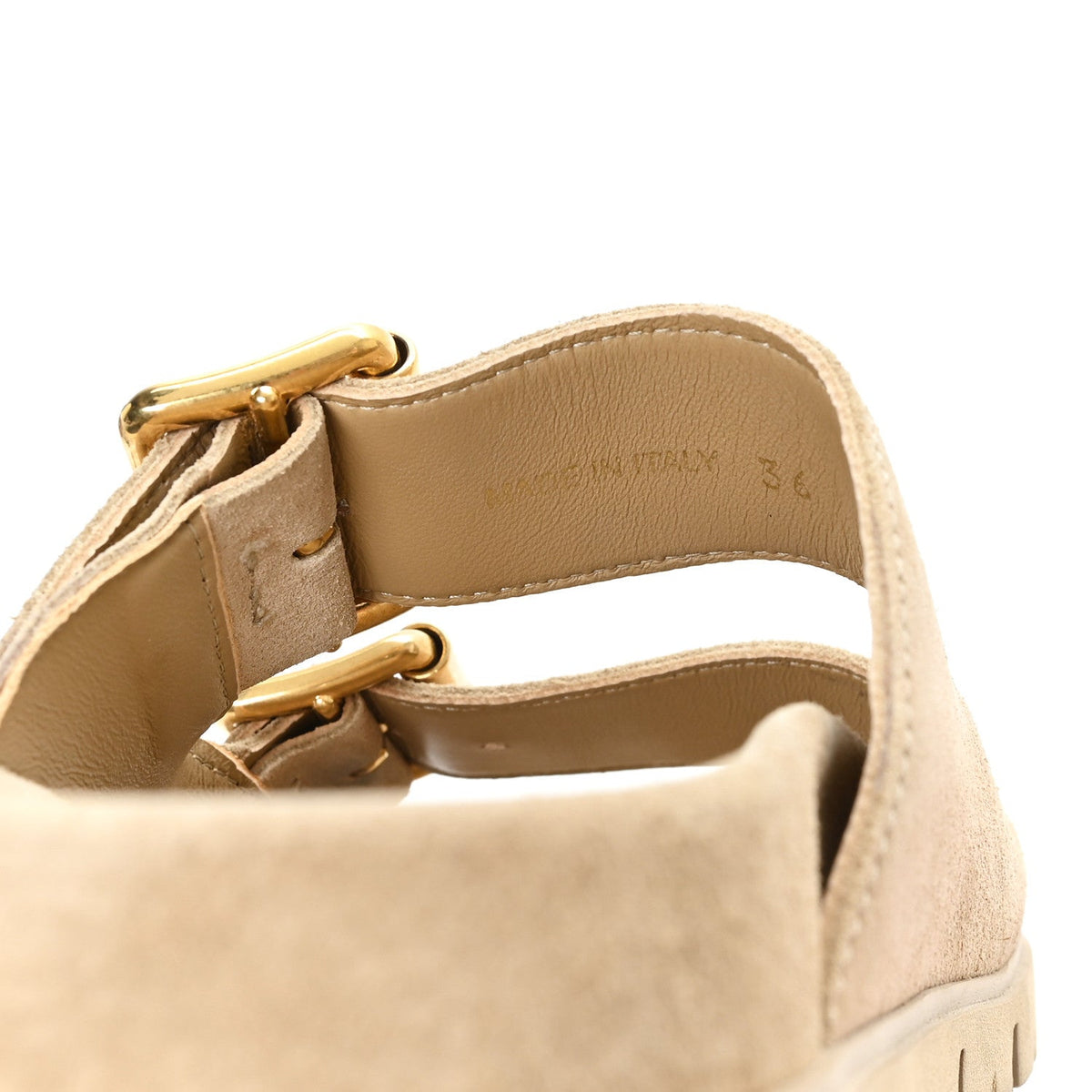 Prada Suede Women's Triangle Logo Slide Sandals 36 Ecru