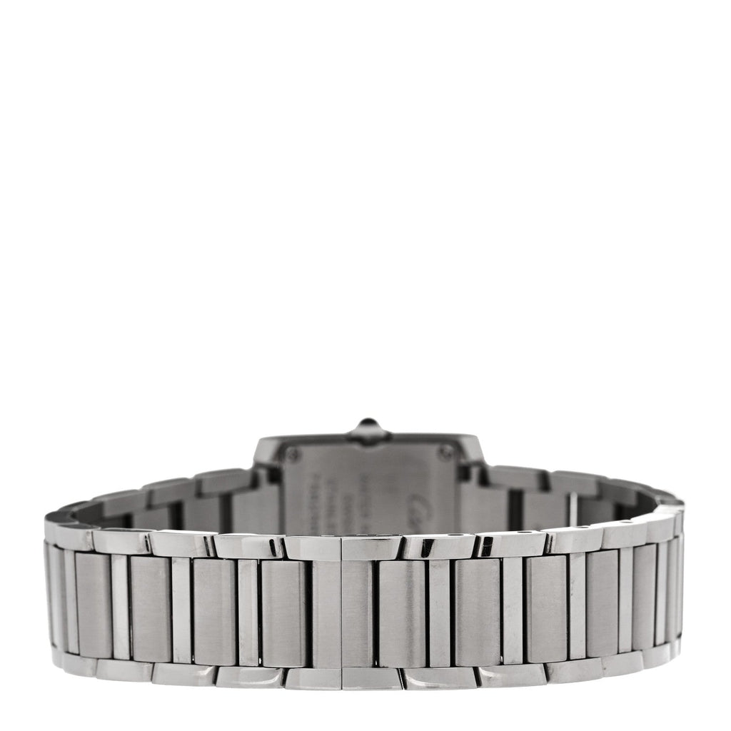 Cartier Stainless Steel Diamond Bezel 21mm Tank Francaise Watch Silver